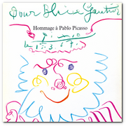 :: Pulse para Ampliar :: Pablo Picasso. Dedicatoria pour Blaise Gautier. 1967. L&aacute;pices de colores sobre papel. 23,5 x 20 cm. Mayoral Galeria d&rsquo;Art.