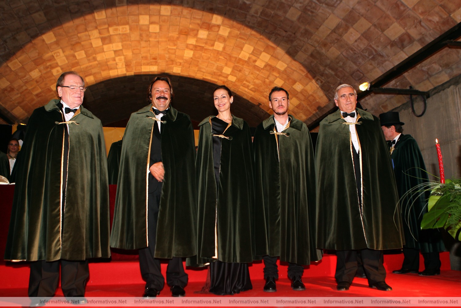 Ceremonia de Investidura Tardoral de la Confraria del Cava Sant Sadurn� 2009. Cofrades de M�rito: Josep Vilaseca, Francesc Orriols, Carme Elias, Jordi Labanda y Ricard Pag�s