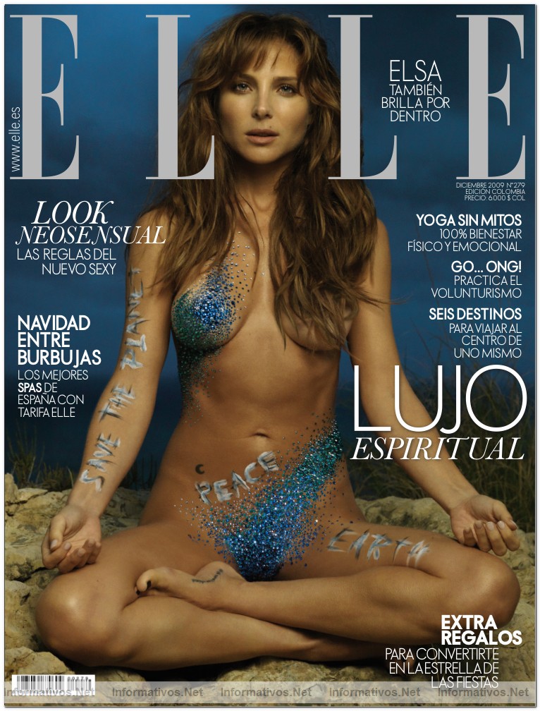 ELLE y Swarovski se han unido por tercera vez consecutiva para crear el desnudo de portada m�s impactante del a�o. Elsa Pataky posa cubierta por 10.000 cristales haciendo yoga en una imagen que simboliza su nuevo estilo de vida en un n�mero dedicado al lujo espiritual.