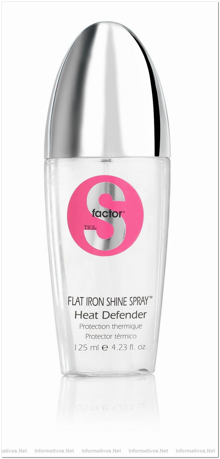 "S-Factor Heat Defender Flat Iron Shine Spray" de TIGI, un protector t�rmico capaz de proteger el cabello de las largas sesiones de alisado con plancha