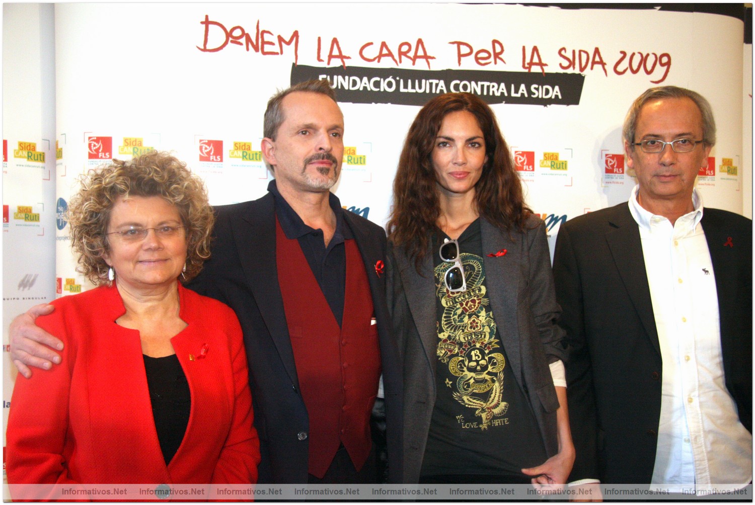 Concierto ben�fico "Demos la cara por el sida", promovido por la Fundaci�n Lucha contra el Sida: la Consellera de Salut de la Generalitat de Catalunya, Marina Geli, Miguel Bos�, la modelo  Eugenia Silva y Dr. Bonaventura Clotet, presidente de la Fundaci�n Lucha contra el Sida