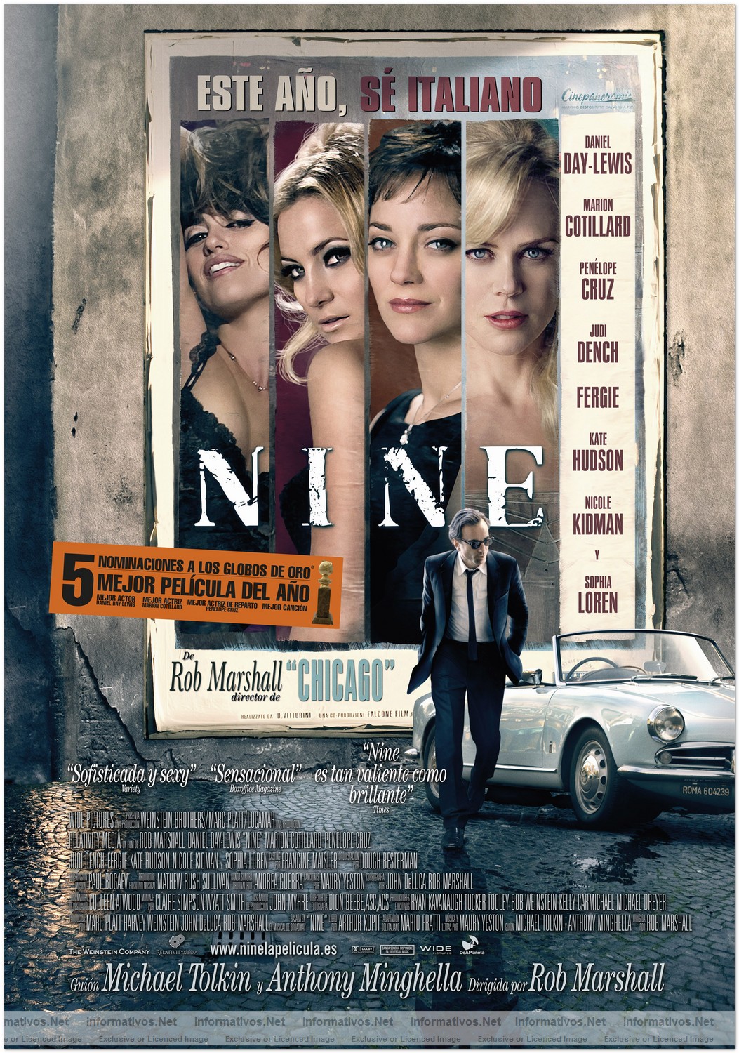 Cartel de "Nine" estreno en Espa�a el 22 de Enero.