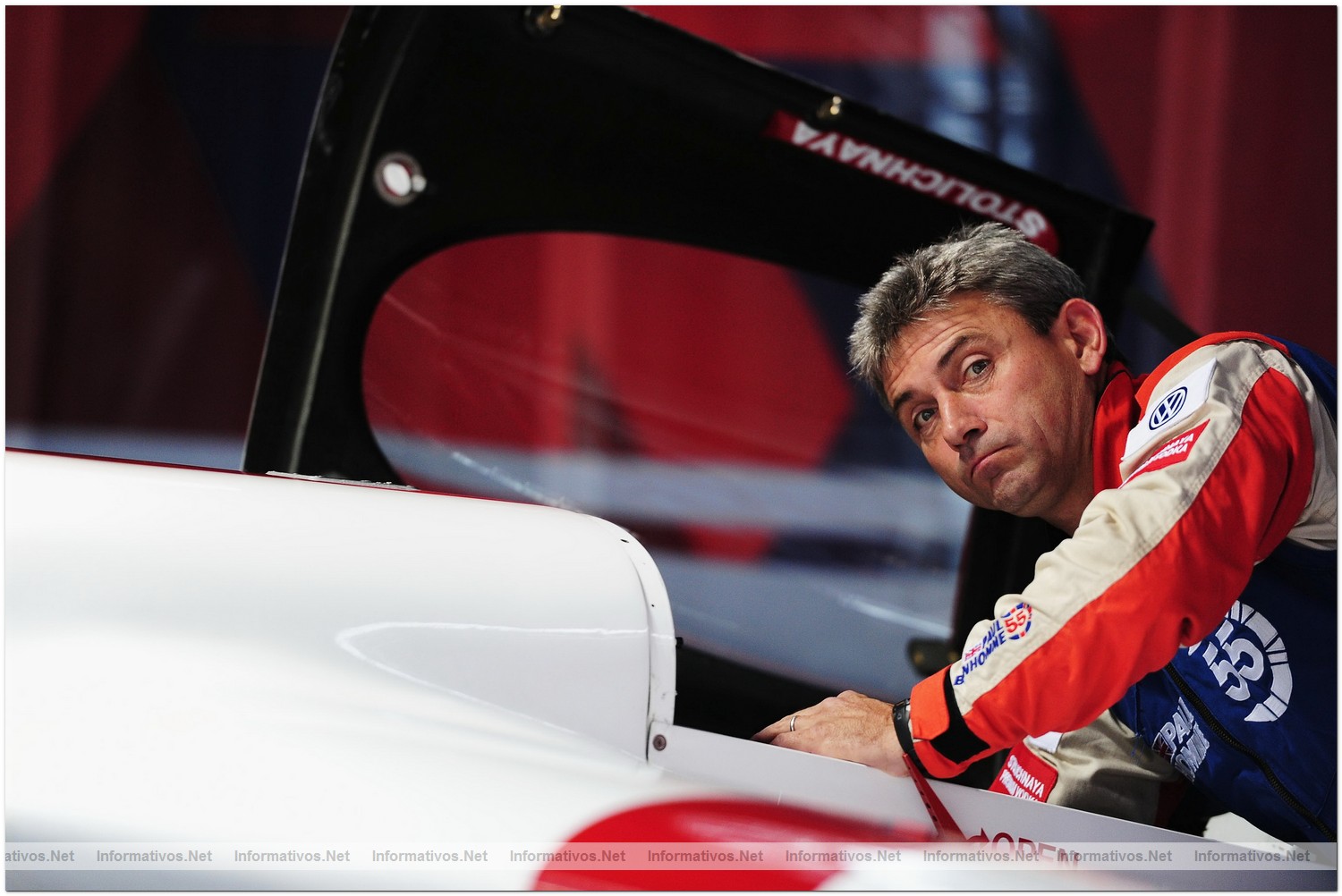 Paul Bonhomme of Great Britain looks on during Qualifying for Round 6 the Red Bull Air Race World Championship at the Eurospeedway, Lausitz on August 7, 2010 in Germany.