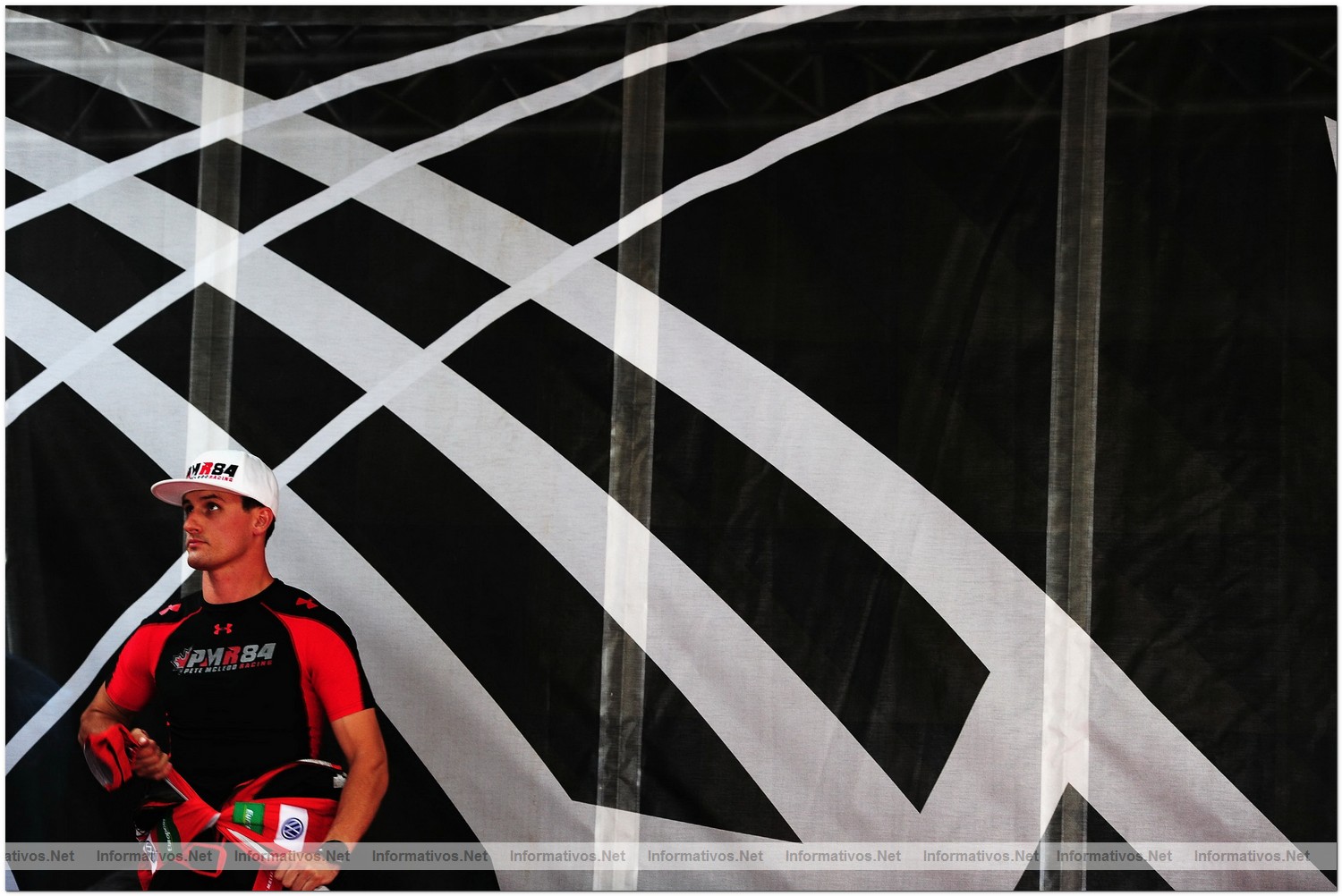 Pete McLeod of Canada looks on during Qualifying for Round 6 the Red Bull Air Race World Championship at the Eurospeedway, Lausitz on August 7, 2010 in Germany.