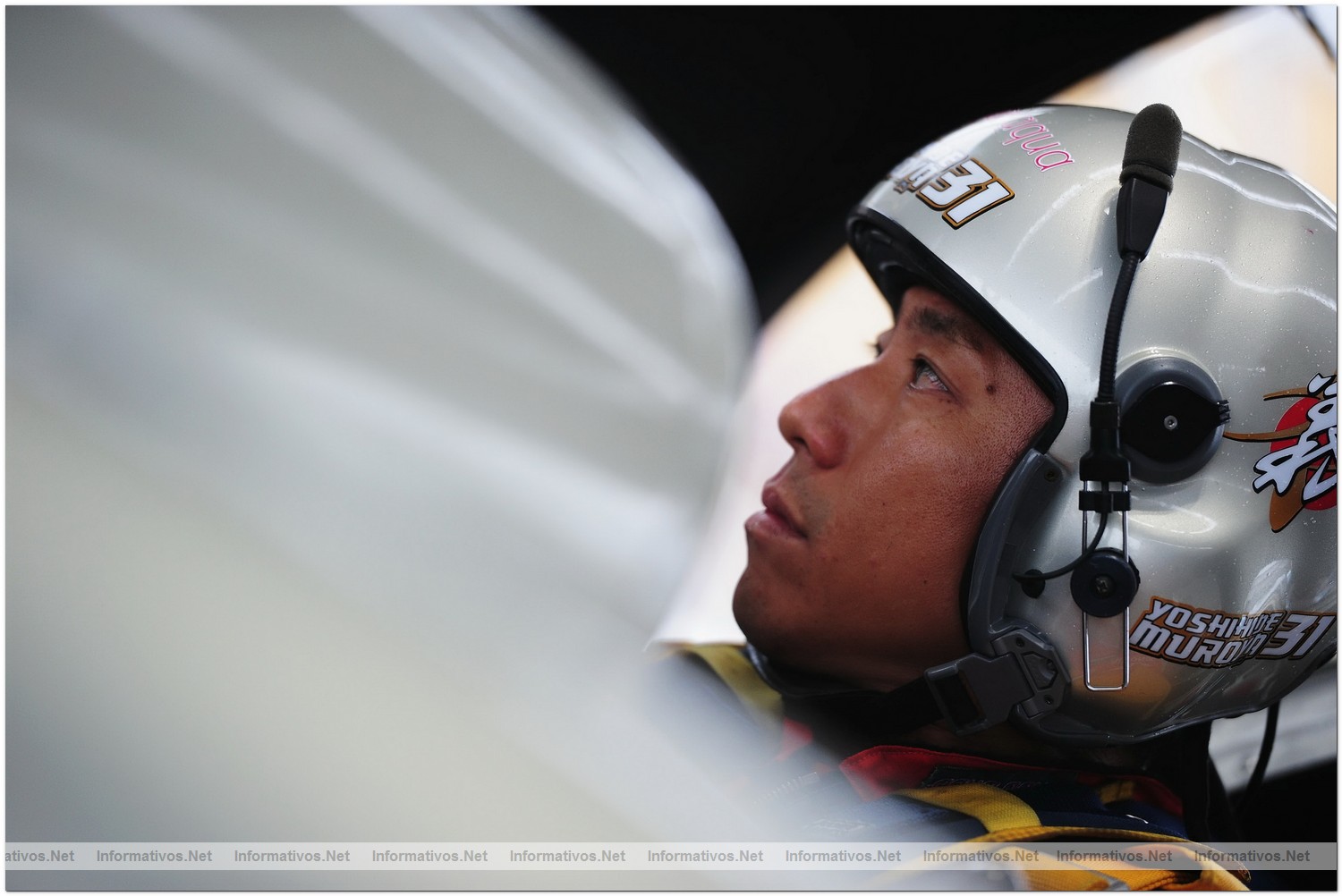 LAUSITZ, GERMANY - AUGUST 07:  Yoshihide Muroya of Japan gets ready for Qualifying during Round 6 the Red Bull Air Race World Championship at the Eurospeedway, Lausitz on August 7, 2010 in Germany.  (Photo by Jamie McDonald/Getty Images for Red Bull Air Race) *** Local Caption *** Yoshihide Muroya