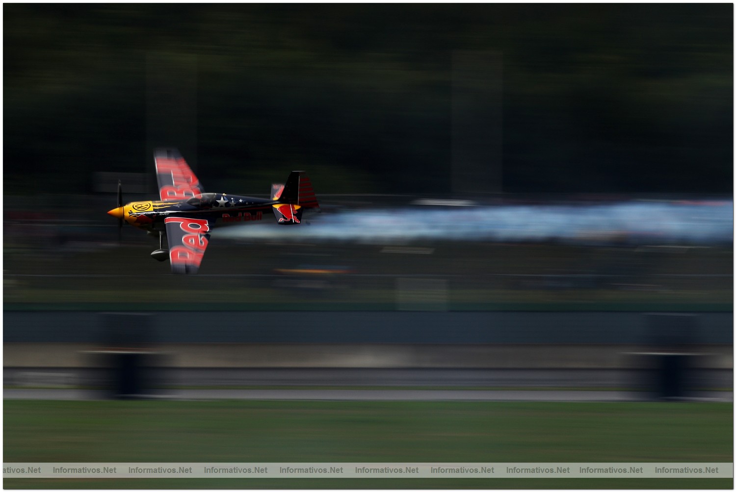 Kirby Chambliss of USA in action during Qualifying  for Round 6 the Red Bull Air Race World Championship at the Eurospeedway, Lausitz on August 7, 2010 in Germany.