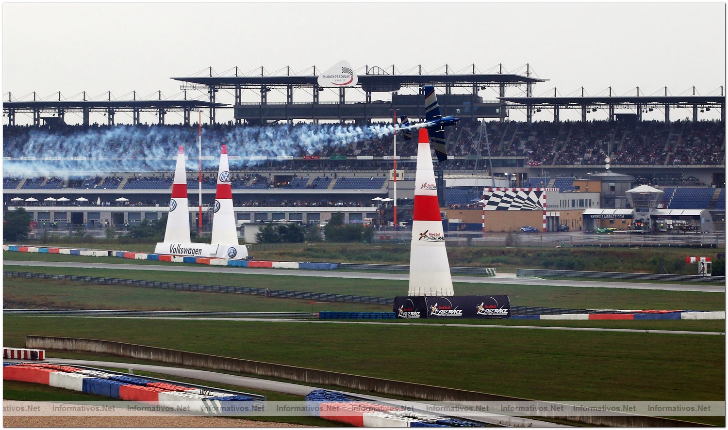 Sergey Rakhmanin of Russia in action during Qualifying  for Round 6 the Red Bull Air Race World Championship at the Eurospeedway, Lausitz on August 7, 2010 in Germany.