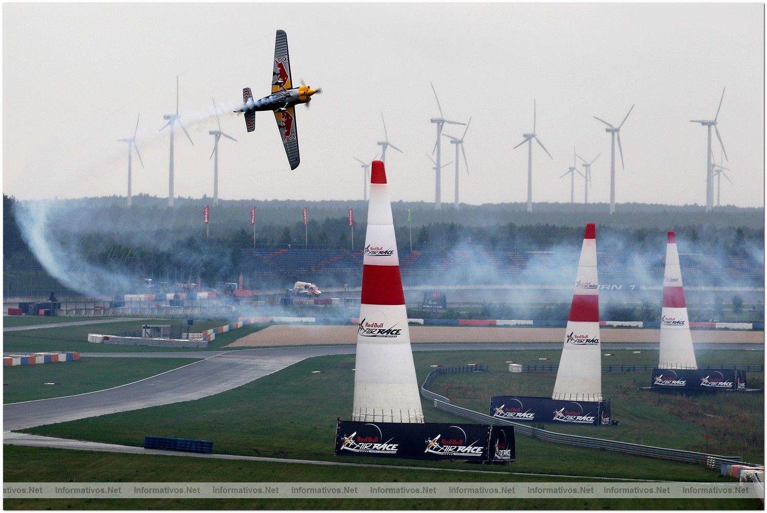 Peter Besenyei of Hungary in action during Qualifying for Round 6 the Red Bull Air Race World Championship at the Eurospeedway, Lausitz on August 7, 2010 in Germany.