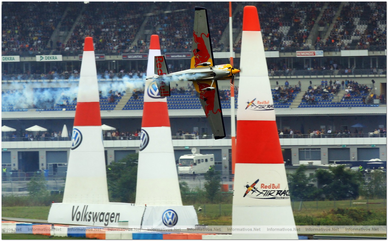 Kirby Chambliss of USA in action during Qualifying  for Round 6 the Red Bull Air Race World Championship at the Eurospeedway, Lausitz on August 7, 2010 in Germany.