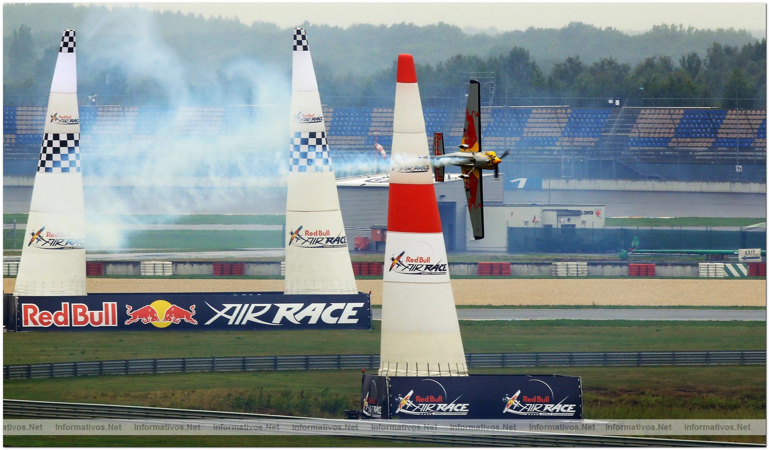 Kirby Chambliss of USA in action during Qualifying  for Round 6 the Red Bull Air Race World Championship at the Eurospeedway, Lausitz on August 7, 2010 in Germany.