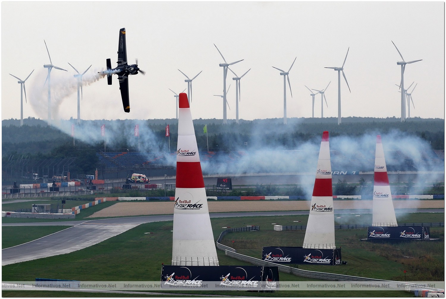 Alejandro Maclean of Spain in action during Qualifying  for Round 6 the Red Bull Air Race World Championship at the Eurospeedway, Lausitz on August 7, 2010 in Germany.
