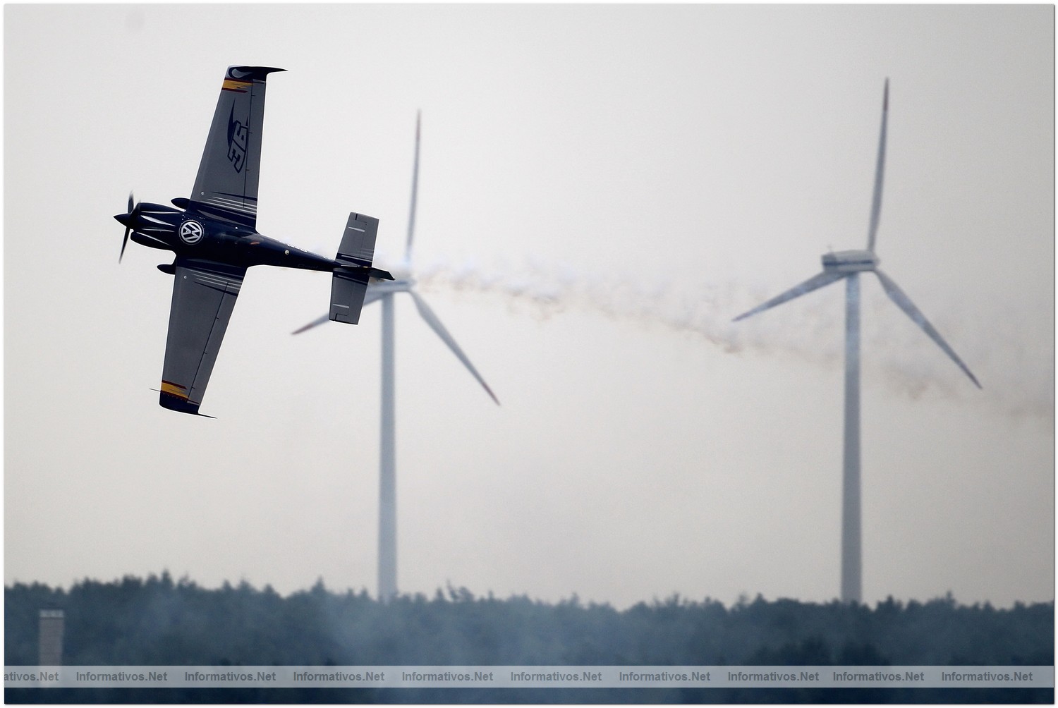Alejandro Maclean of Spain in action during Qualifying  for Round 6 the Red Bull Air Race World Championship at the Eurospeedway, Lausitz on August 7, 2010 in Germany.