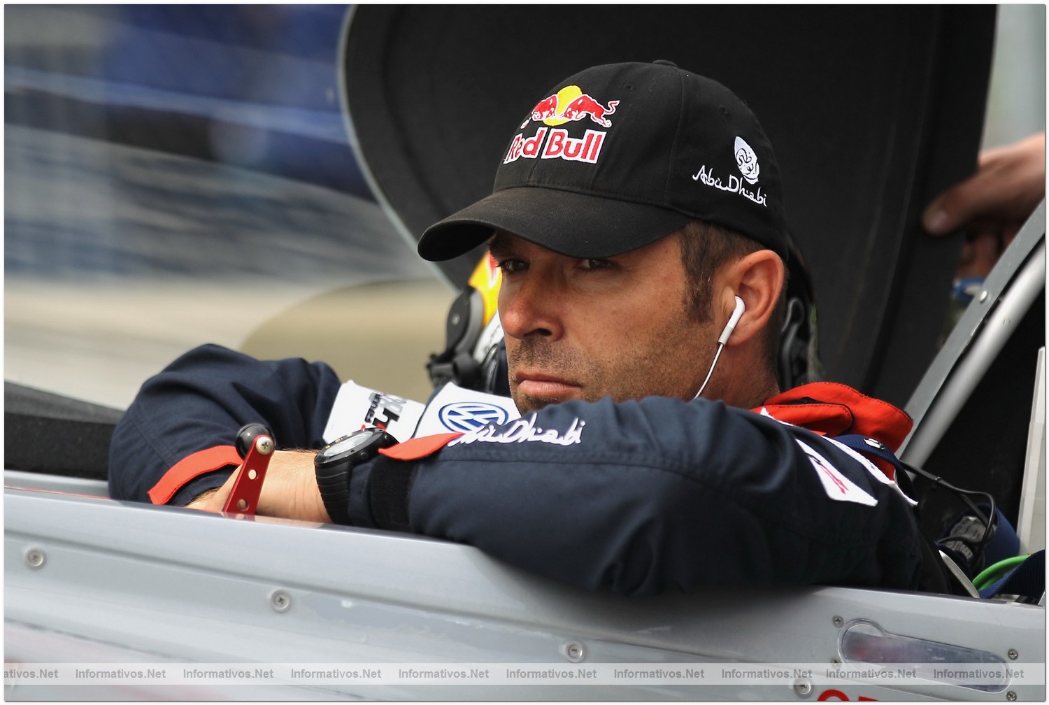 Hannes Arch of Austria looks on prior to Qualifying for Round 6 of the Red Bull Air Race World Championship at the Eurospeedway, Lausitz on August 8, 2010 in Germany