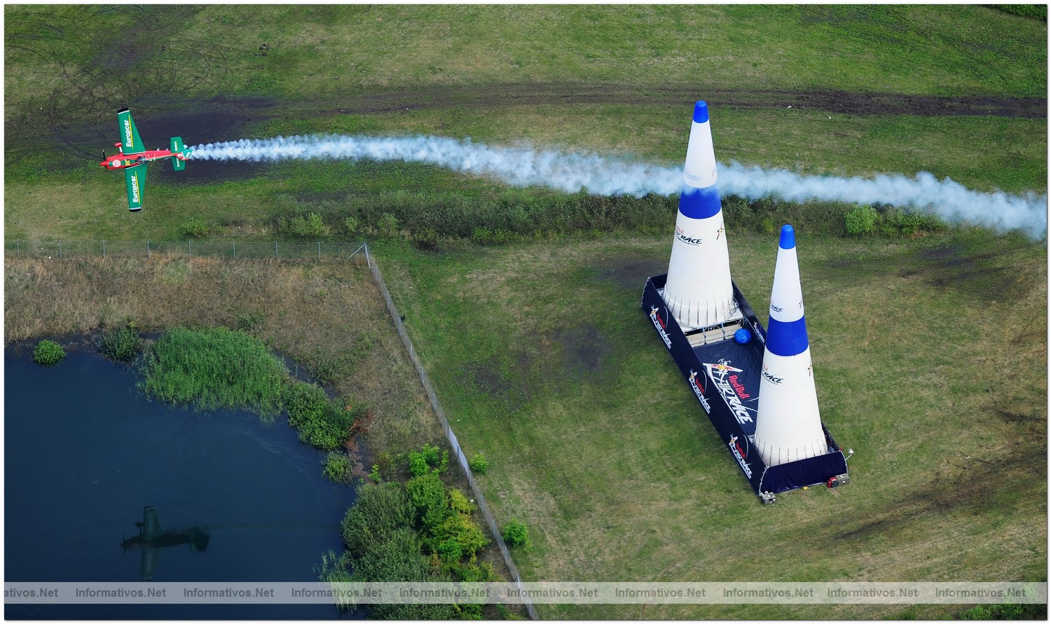 Pete McLeod of Canada in action during Qualifying for Round 6 of the Red Bull Air Race World Championship at the Eurospeedway, Lausitz on August 8, 2010 in Germany.