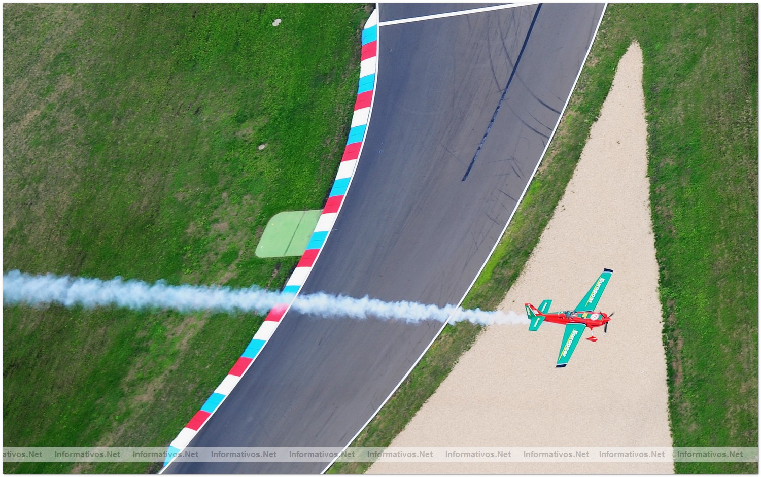 Pete McLeod of Canada in action during Qualifying for Round 6 of the Red Bull Air Race World Championship at the Eurospeedway, Lausitz on August 8, 2010 in Germany.
