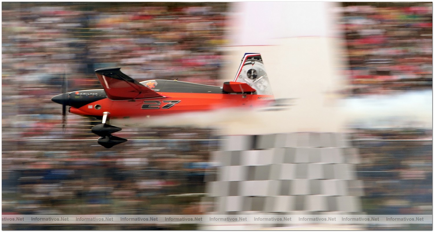 Nicolas Ivanoff of France in action during Race Day for Round 6 of the Red Bull Air Race World Championship at the Eurospeedway, Lausitz on August 8, 2010 in Germany.