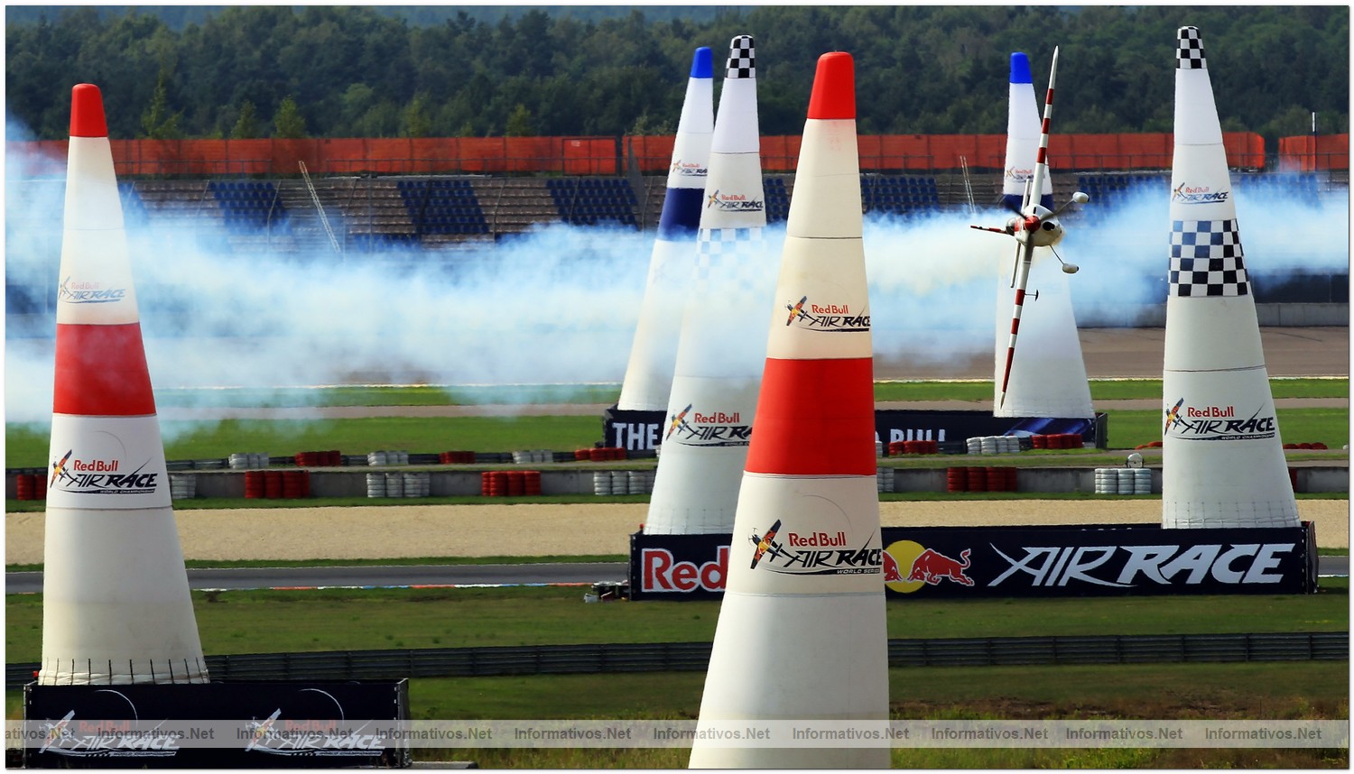 Paul Bonhomme of Great Britain in action during Race Day for Round 6 of the Red Bull Air Race World Championship at the Eurospeedway, Lausitz on August 8, 2010 in Germany.