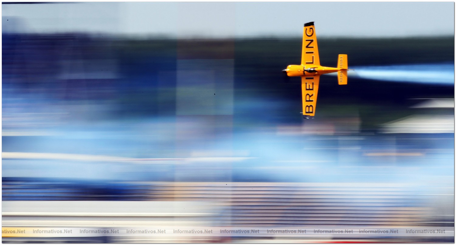 Nigel Lamb of Great Britain in action during Race Day for Round 6 of the Red Bull Air Race World Championship at the Eurospeedway, Lausitz on August 8, 2010 in Germany.