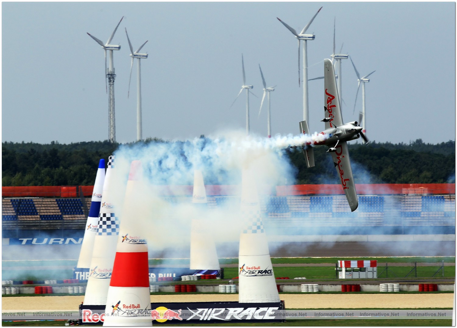 Hannes Arch of Austria in action during Round 6 of the Red Bull Air Race World Championship at the Eurospeedway, Lausitz on August 8, 2010 in Germany.