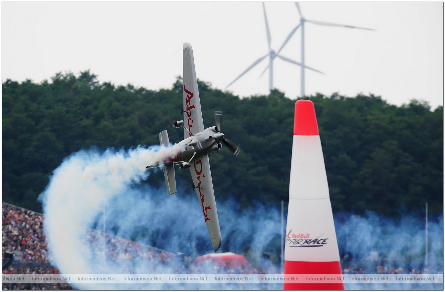 Hannes Arch of Austria in action during Round 6 of the Red Bull Air Race World Championship at the Eurospeedway, Lausitz on August 8, 2010 in Germany.