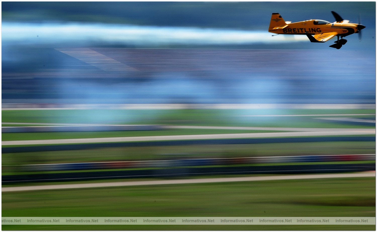 Nigel Lamb of Great Britain in action during Race Day for Round 6 of the Red Bull Air Race World Championship at the Eurospeedway, Lausitz on August 8, 2010 in Germany.