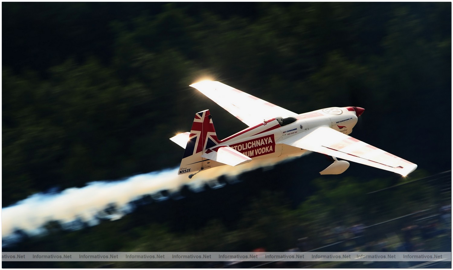Paul Bonhomme of Great Britain in action during Race Day for Round 6 of the Red Bull Air Race World Championship at the Eurospeedway, Lausitz on August 8, 2010 in Germany.
