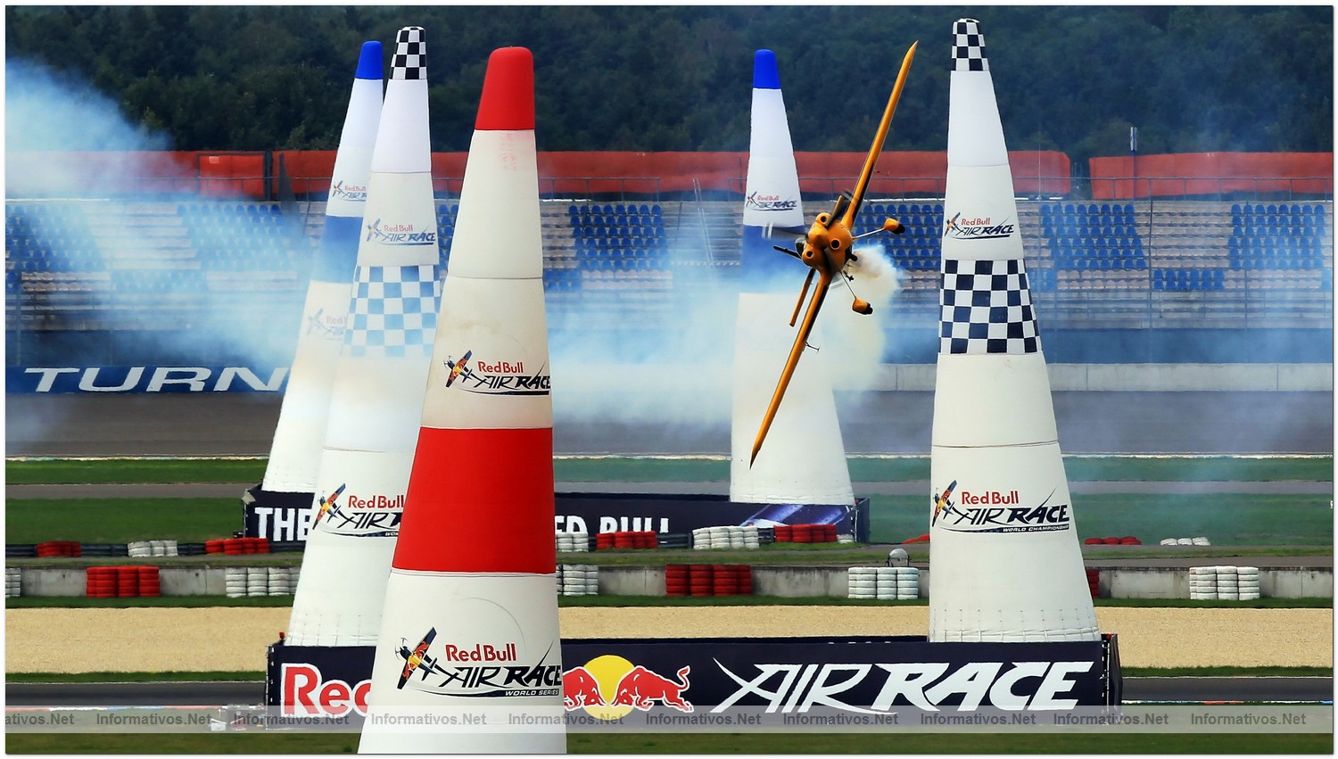 Matt Hall of Australia in action Race Day during Round 6 of the Red Bull Air Race World Championship at the Eurospeedway, Lausitz on August 8, 2010 in Germany.