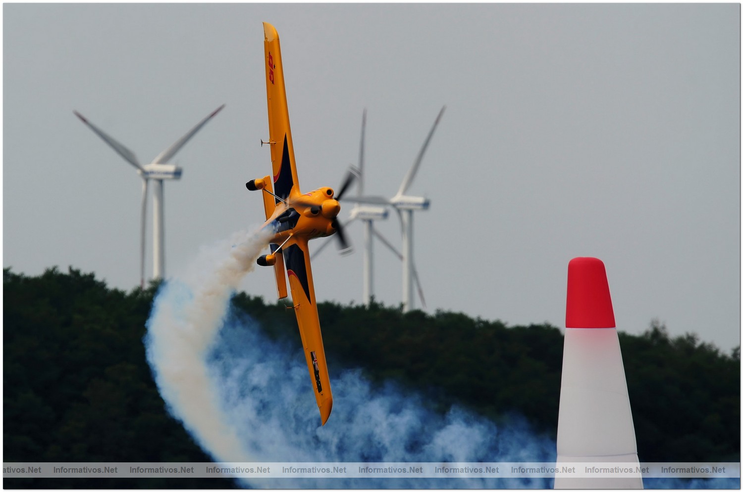 Matt Hall of Australia in action Race Day during Round 6 of the Red Bull Air Race World Championship at the Eurospeedway, Lausitz on August 8, 2010 in Germany.