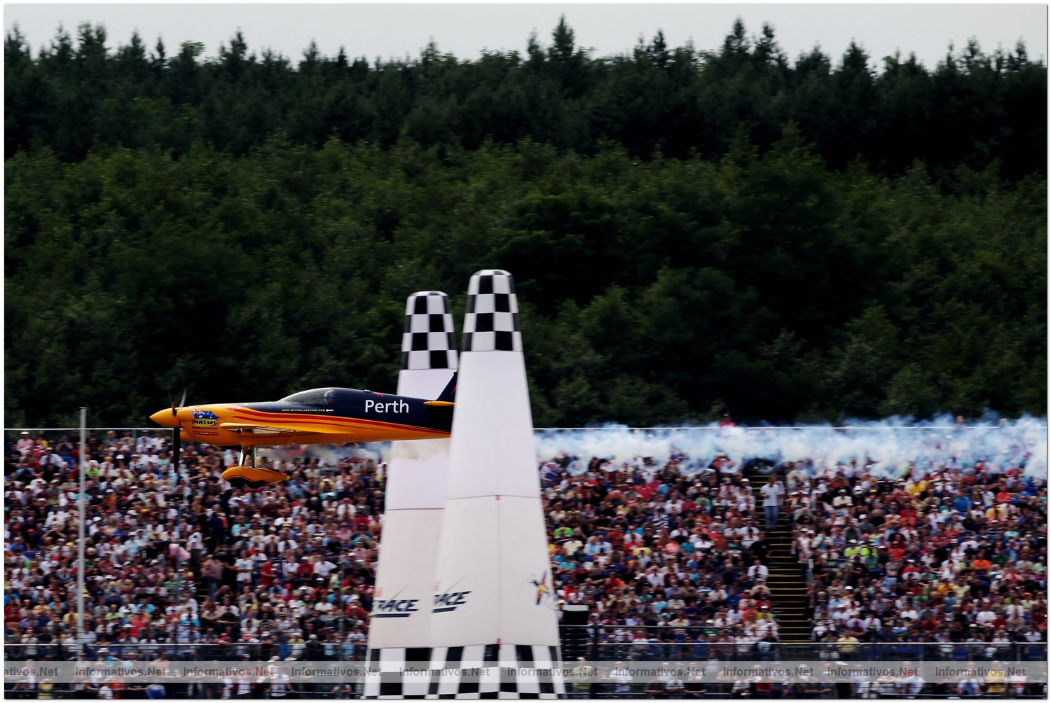 Matt Hall of Australia in action Race Day during Round 6 of the Red Bull Air Race World Championship at the Eurospeedway, Lausitz on August 8, 2010 in Germany.