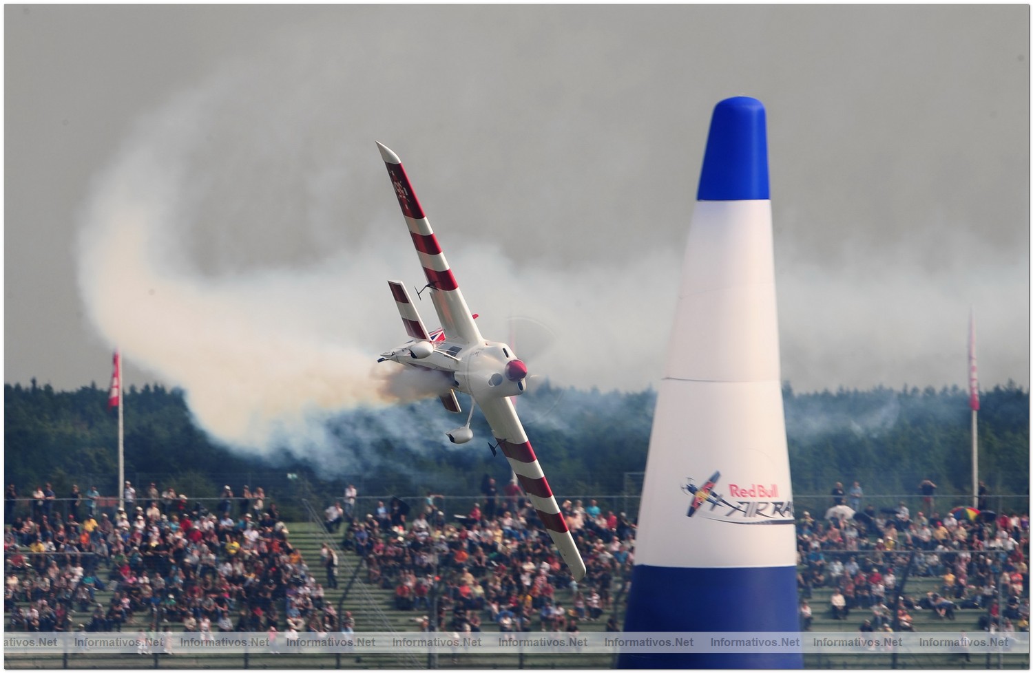 Paul Bonhomme of Great Britain in action during Race Day for Round 6 of the Red Bull Air Race World Championship at the Eurospeedway, Lausitz on August 8, 2010 in Germany.