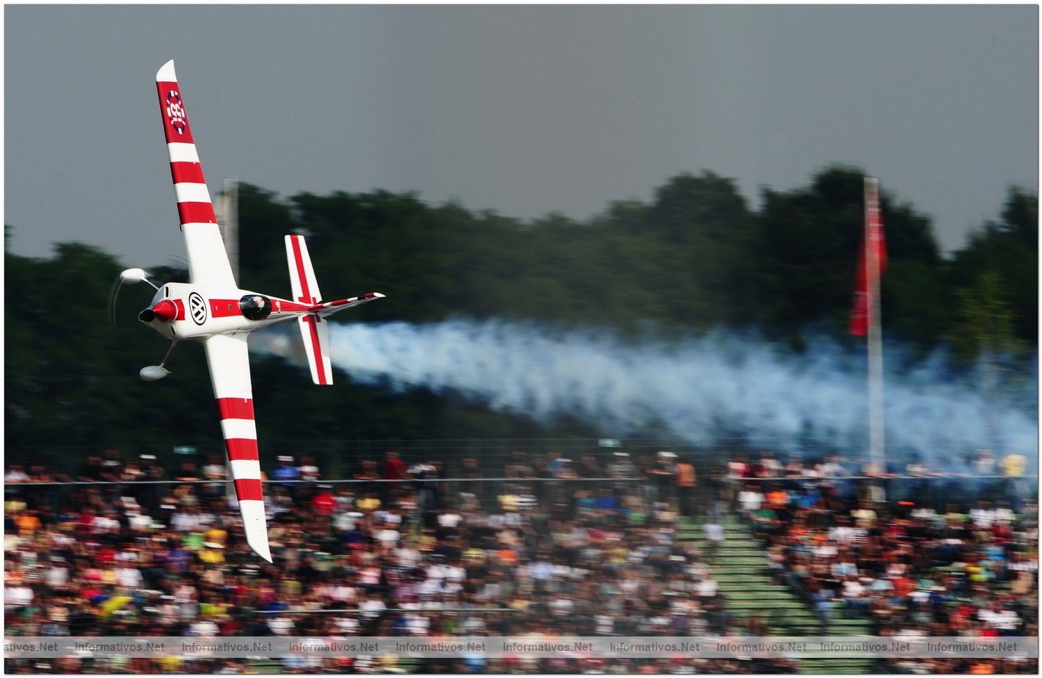Paul Bonhomme of Great Britain in action during Race Day for Round 6 of the Red Bull Air Race World Championship at the Eurospeedway, Lausitz on August 8, 2010 in Germany.