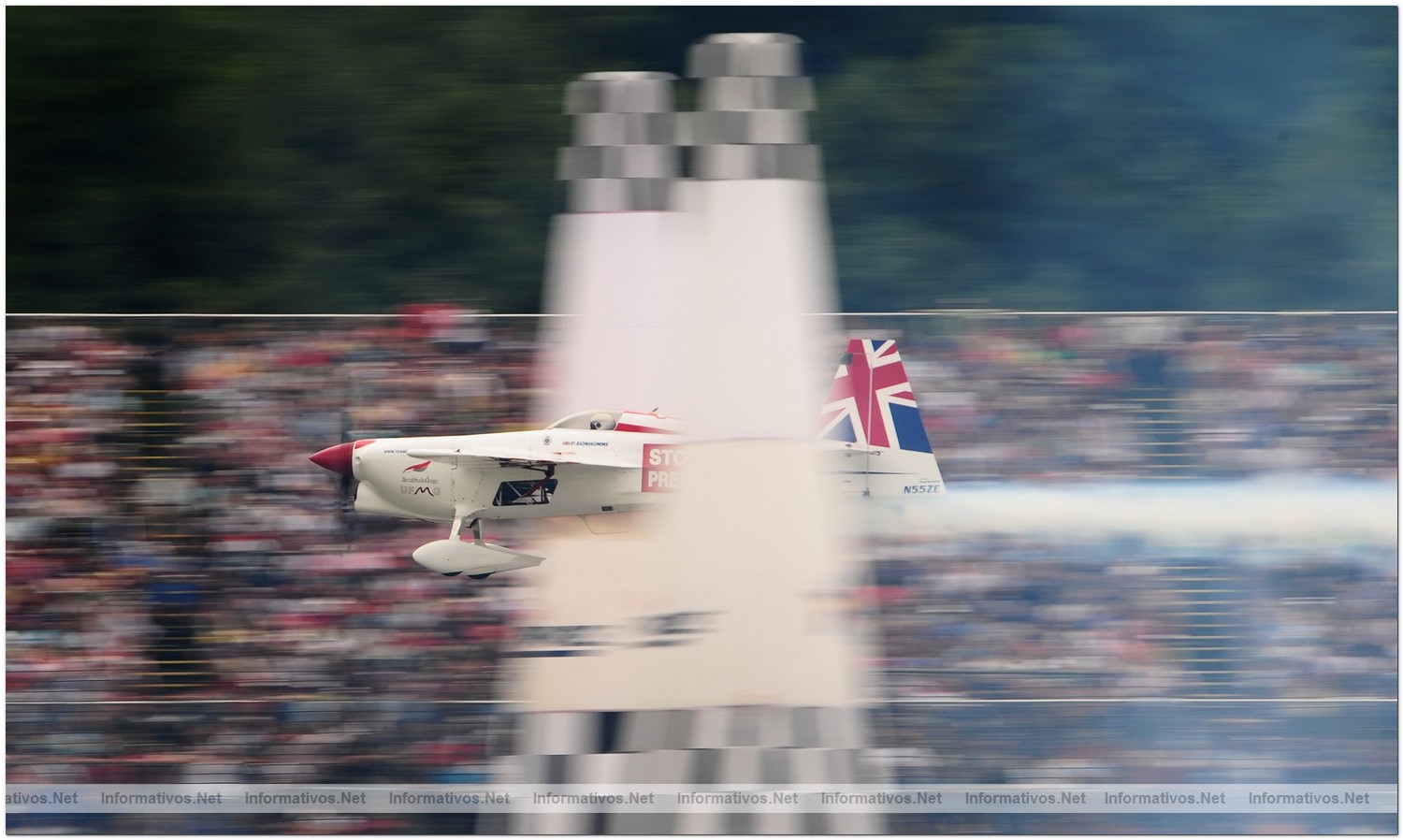 Paul Bonhomme of Great Britain in action during Race Day for Round 6 of the Red Bull Air Race World Championship at the Eurospeedway, Lausitz on August 8, 2010 in Germany.
