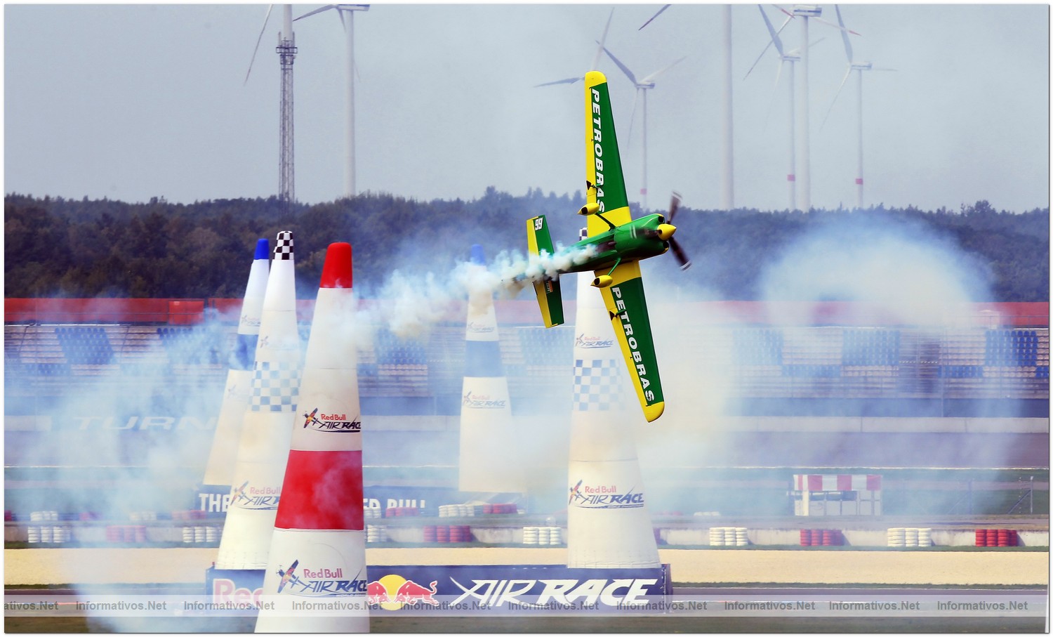 Michael Goulian of USA in action during Round 6 of the Red Bull Air Race World Championship at the Eurospeedway, Lausitz on August 8, 2010 in Germany.