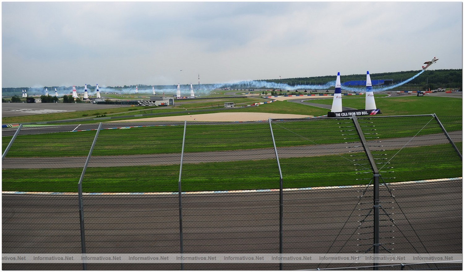 Paul Bonhomme of Great Britain in action during Round 6, training day 2 of the Red Bull Air Race World Championship at the Eurospeedway, Lausitz on August 6, 2010 in Germany.
