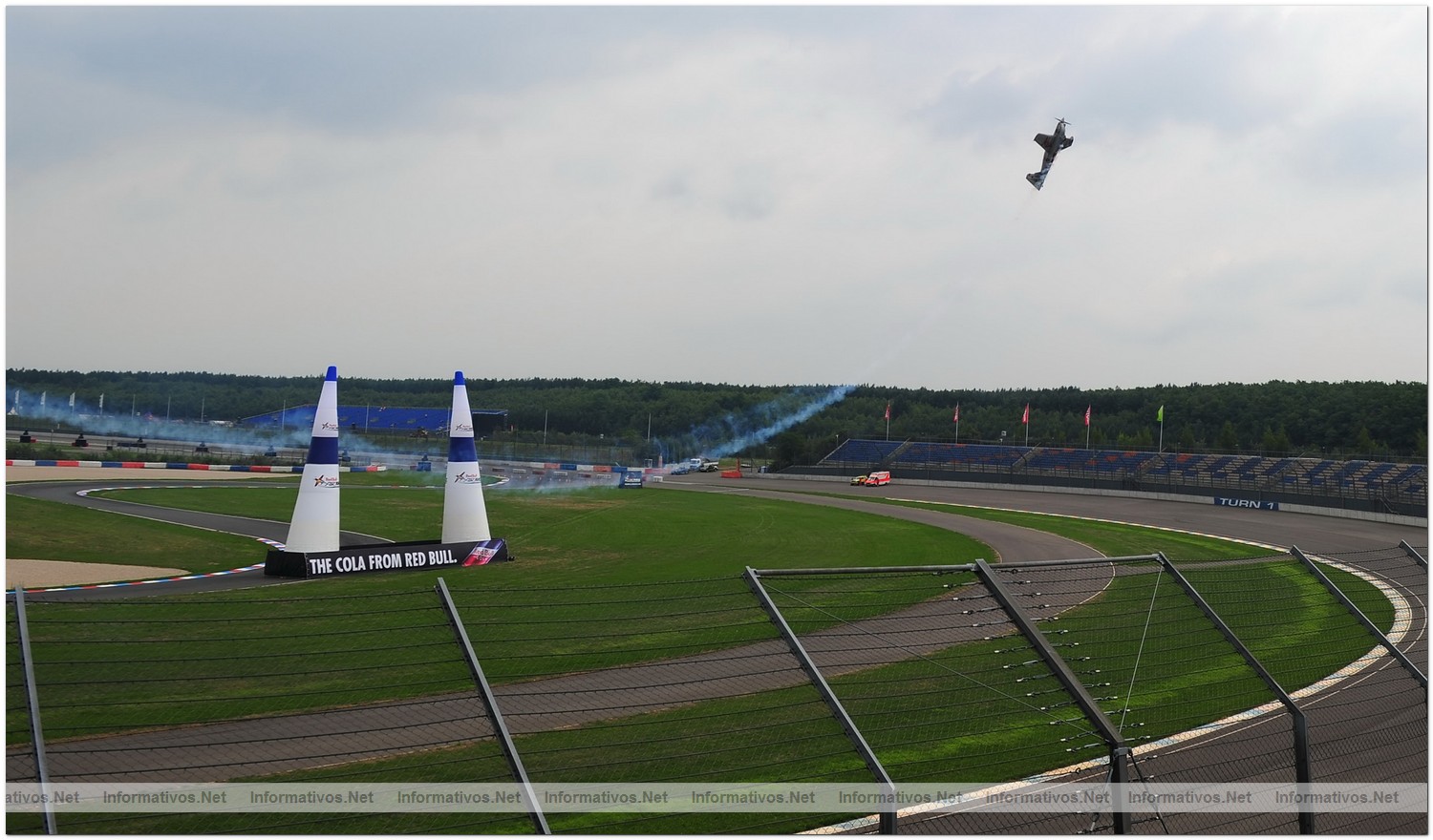 Hannes Arch of Austria in action during Round 6, training day 2 of the Red Bull Air Race World Championship at the Eurospeedway, Lausitz on August 6, 2010 in Germany.