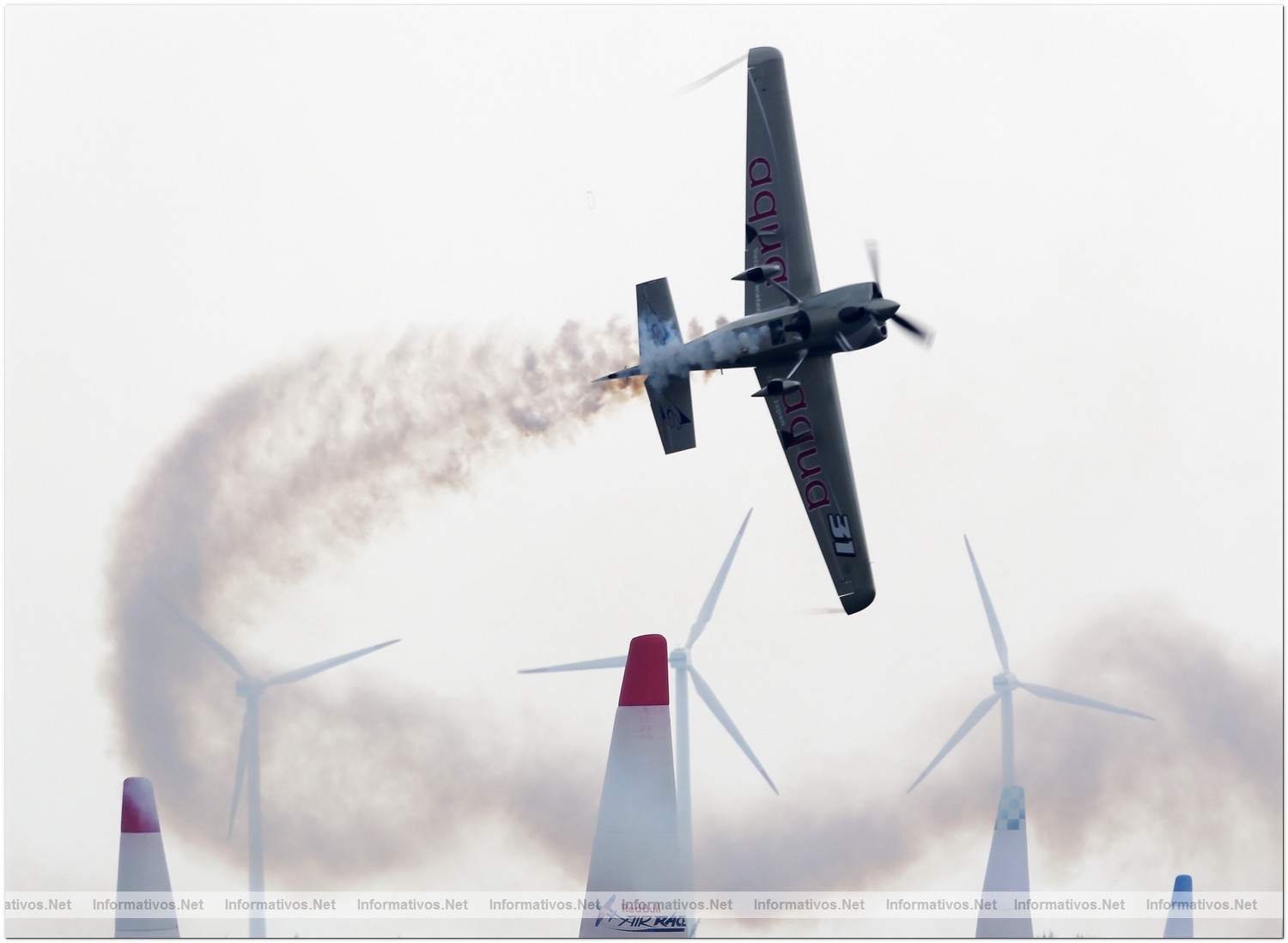 Yoshihide Muroya of Japan in action during Round 6, training day 2 of the Red Bull Air Race World Championship at the Eurospeedway, Lausitz on August 6, 2010 in Germany.