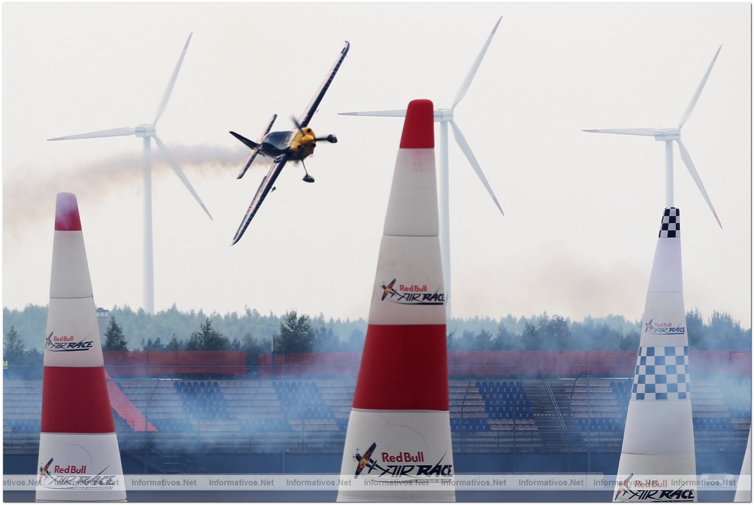 Peter Besenyei of Hungary in action during Round 6, training day 2 of the Red Bull Air Race World Championship at the Eurospeedway, Lausitz on August 6, 2010 in Germany.