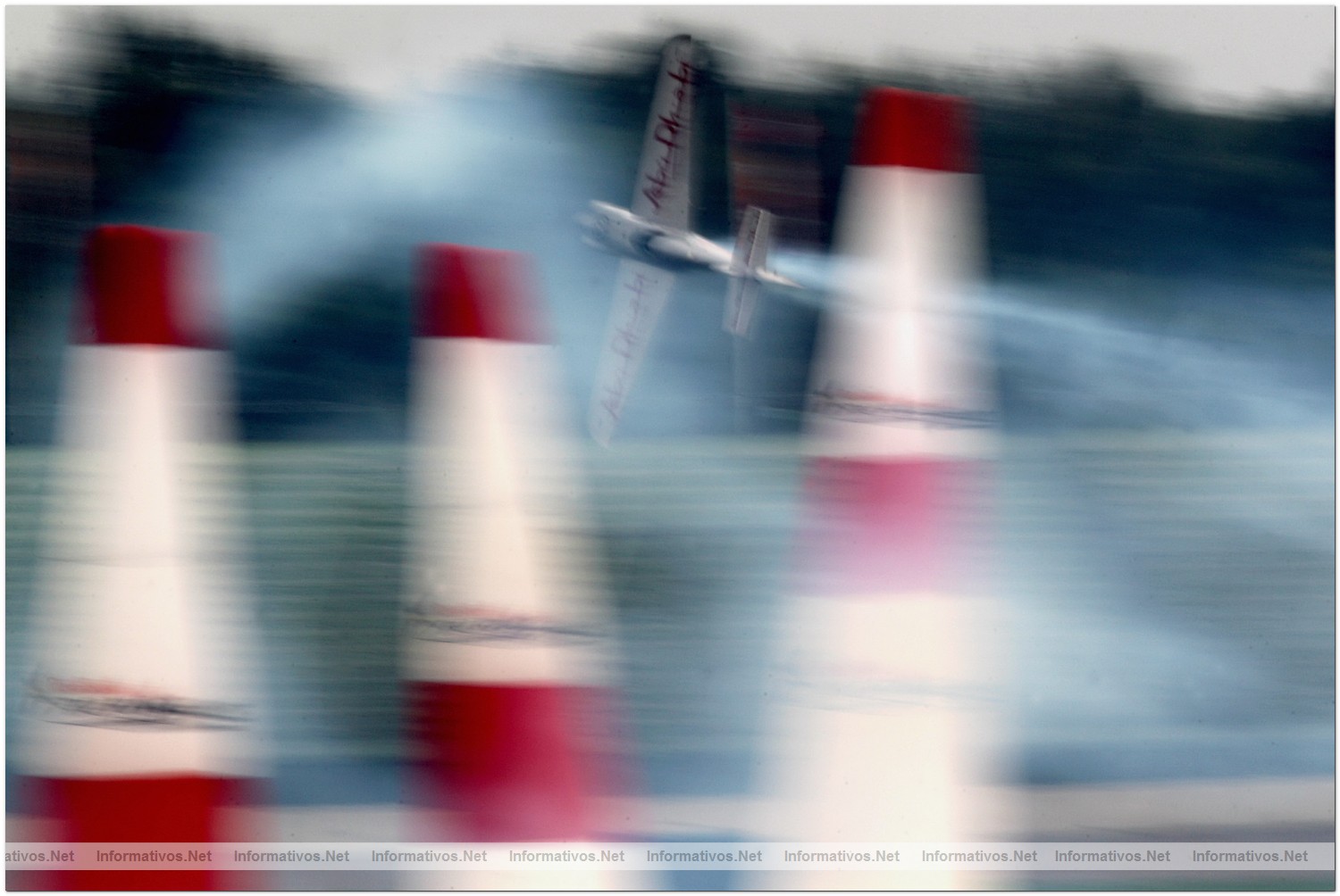 Hannes Arch of Austria in action during Round 6, training day 2 of the Red Bull Air Race World Championship at the Eurospeedway, Lausitz on August 6, 2010 in Germany.