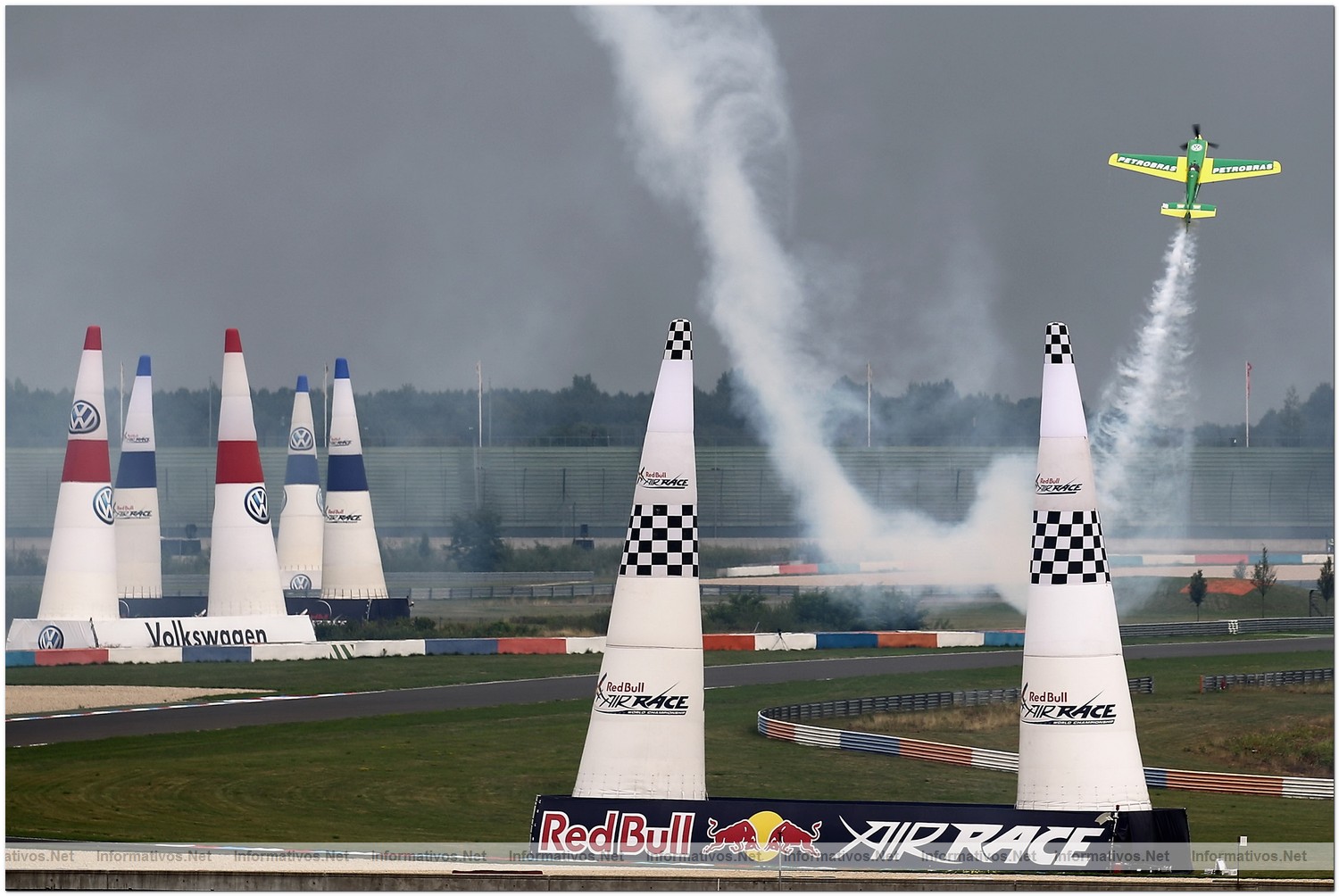 Michael Goulian of USA in action during Round 6, training day 2 of the Red Bull Air Race World Championship at the Eurospeedway, Lausitz on August 6, 2010 in Germany.