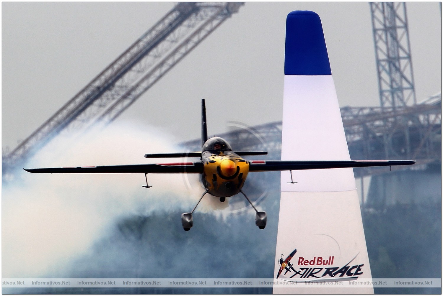 Kirby Chambliss of USA in action during Round 6, training day 2 of the Red Bull Air Race World Championship at the Eurospeedway, Lausitz on August 6, 2010 in Germany.