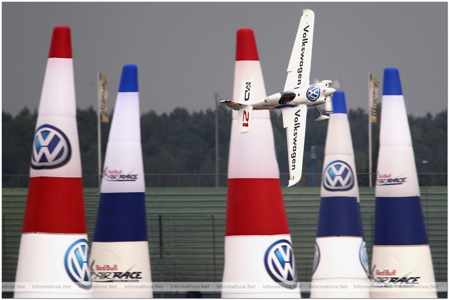 Matthias Dolderer of Germany in action during Round 6, training day 2 of the Red Bull Air Race World Championship at the Eurospeedway, Lausitz on August 6, 2010 in Germany