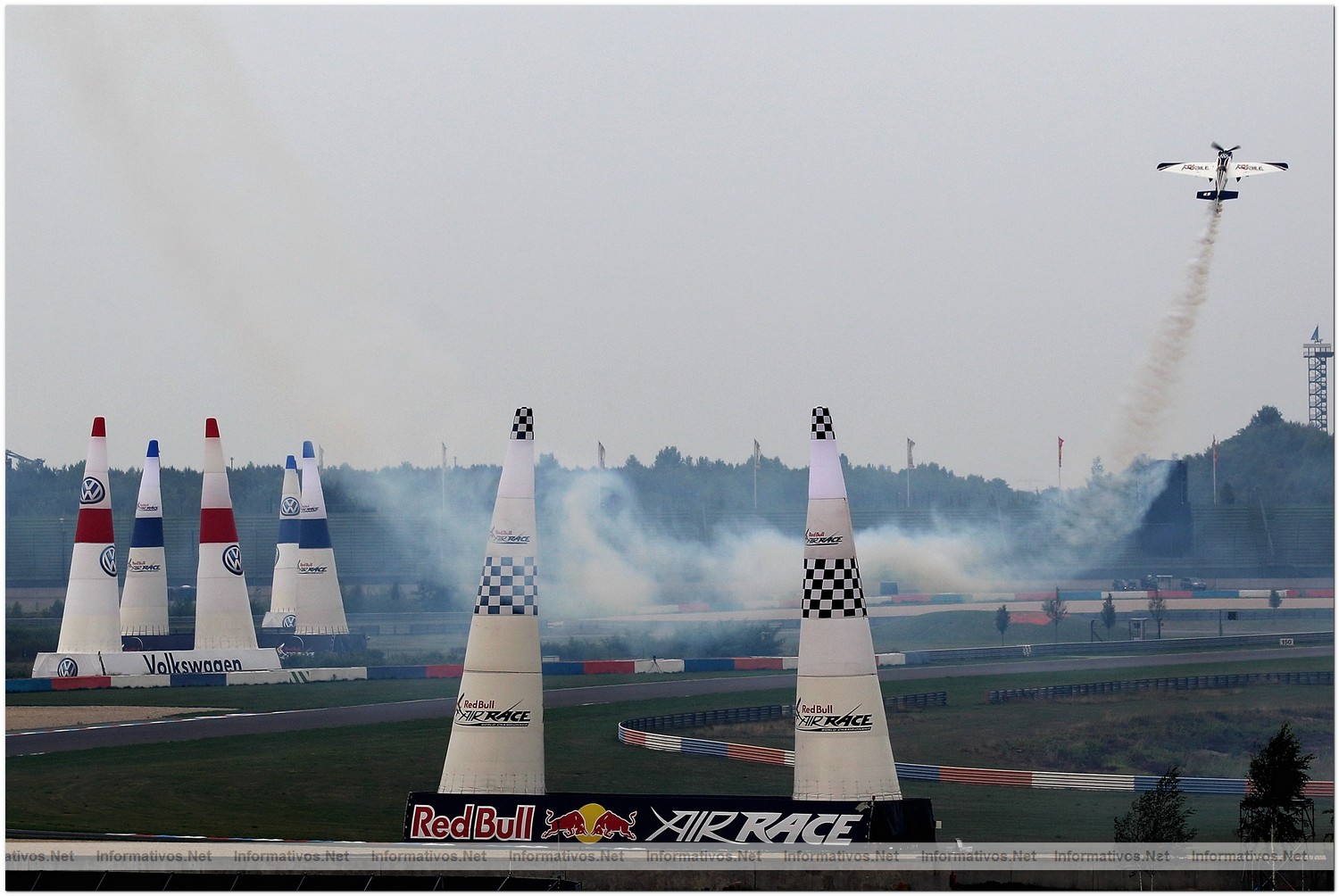 Martin Sonka of Czech Republic in action during Round 6, training day 2 of the Red Bull Air Race World Championship at the Eurospeedway, Lausitz on August 6, 2010 in Germany