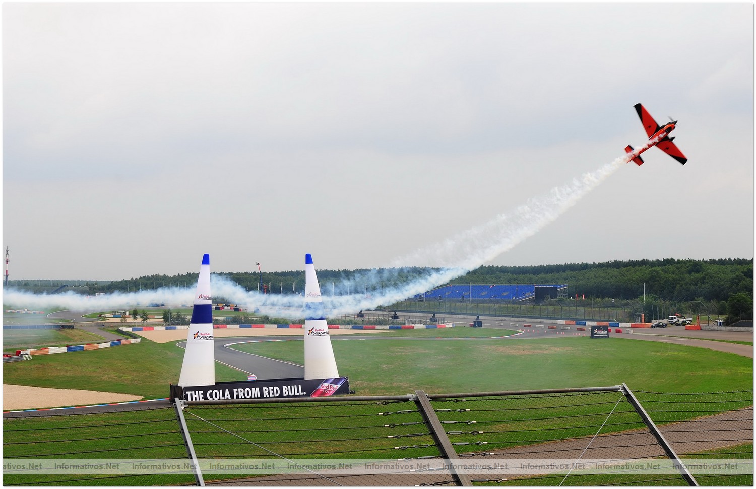 Nicolas Ivanoff of France in action during Round 6, training day 2 of the Red Bull Air Race World Championship at the Eurospeedway, Lausitz on August 6, 2010 in Germany