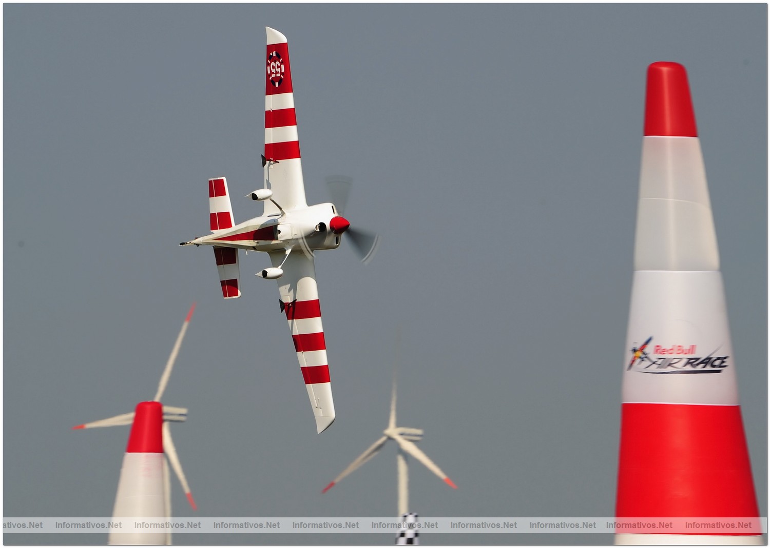 Paul Bonhomme of Great Britain in action during Round 6, training day 1 of the Red Bull Air Race World Championship at the Eurospeedway, Lausitz on August 5, 2010 in Germany.