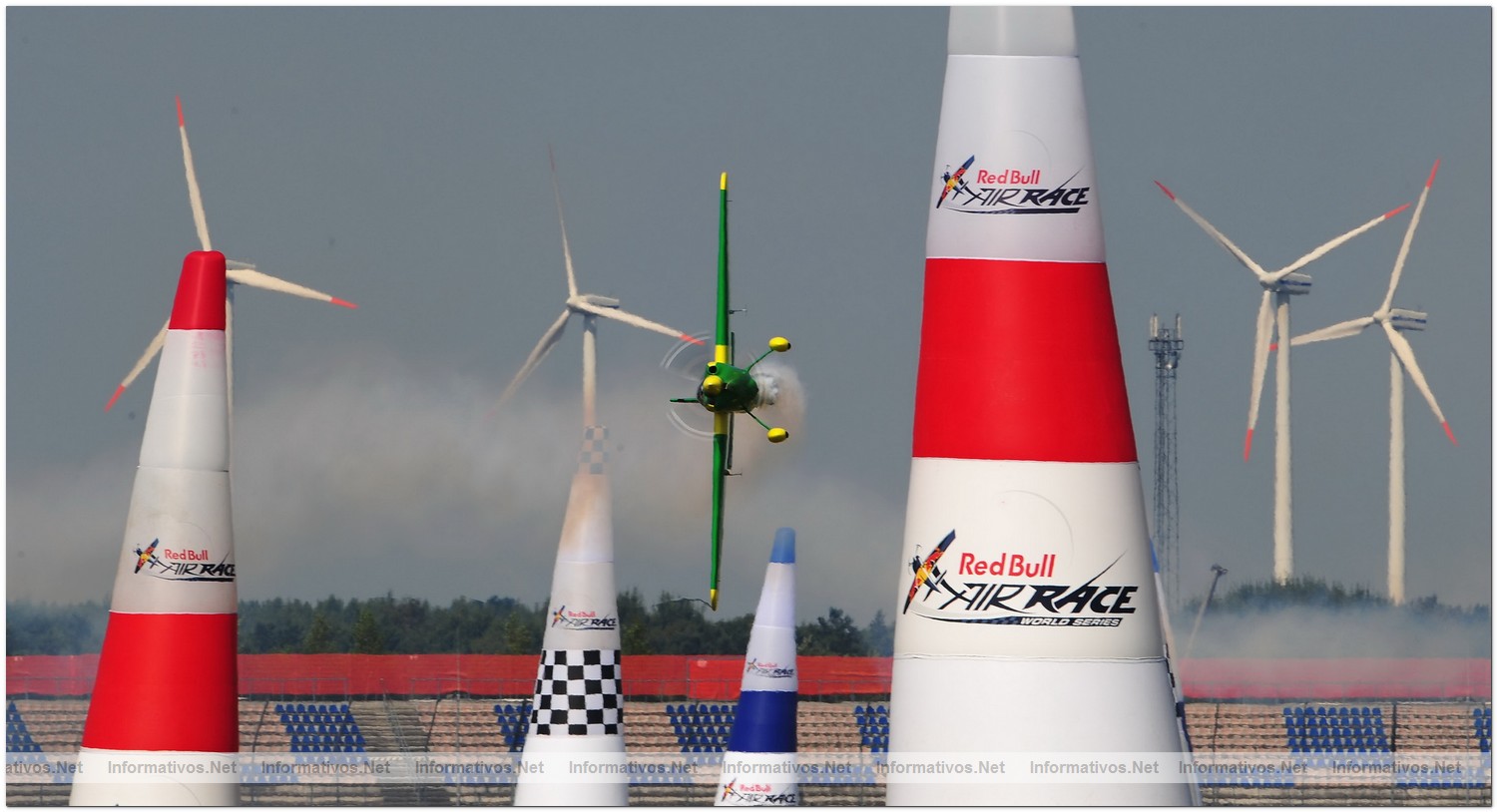 Michael Goulian of USA in action during Round 6, training day 1 of the Red Bull Air Race World Championship at the Eurospeedway, Lausitz on August 5, 2010 in Germany.