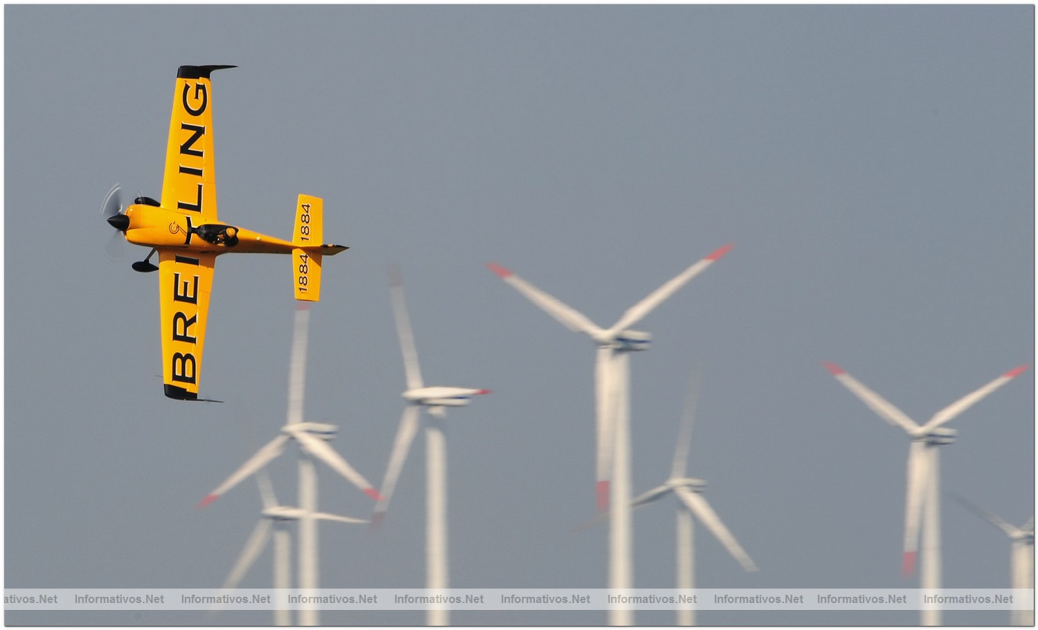 Nigel Lamb of Great Britain in action during Round 6, training day 1 of the Red Bull Air Race World Championship at the Eurospeedway, Lausitz on August 5, 2010 in Germany.