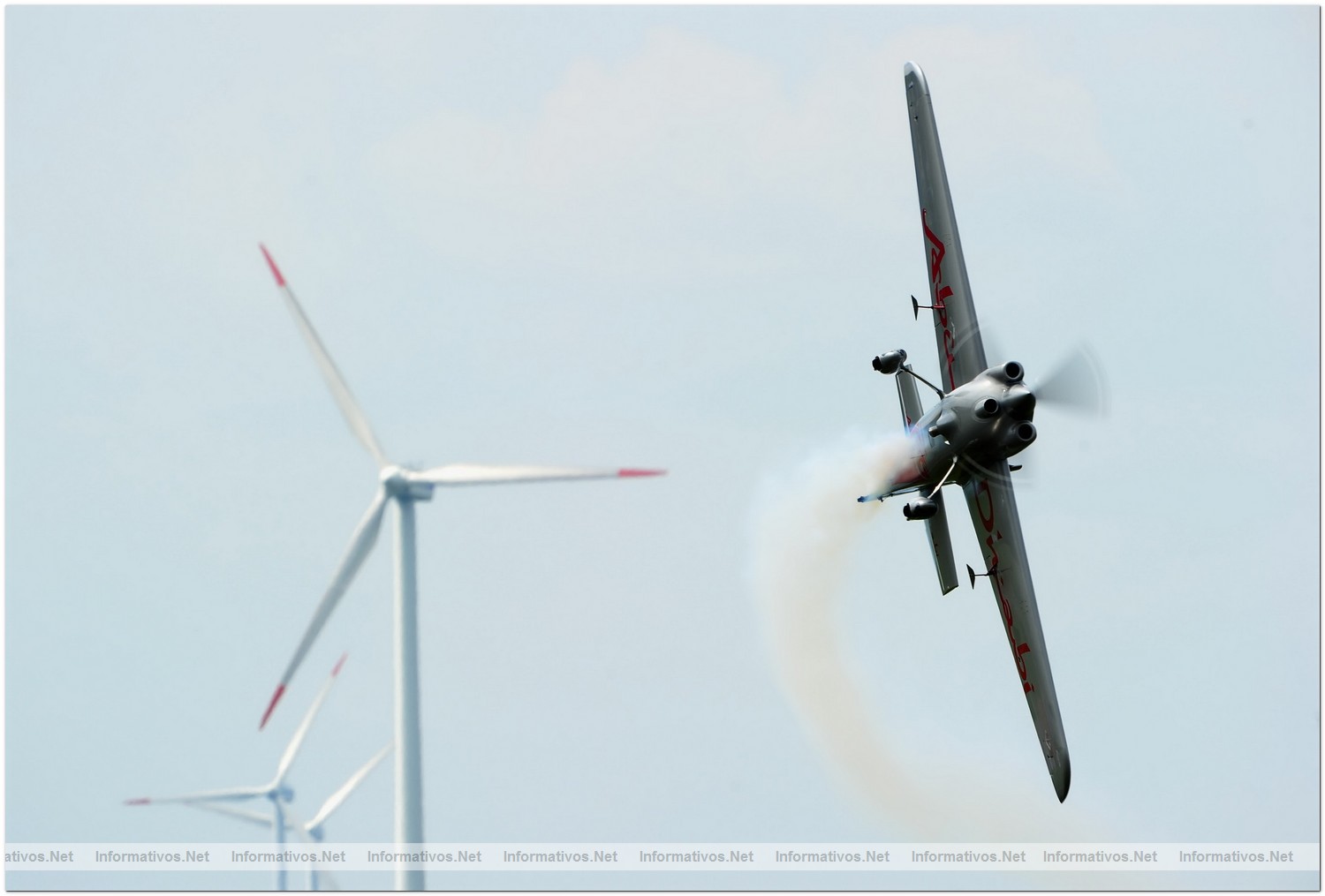 Hannes Arch of Austria in action during Round 6, training day 1 of the Red Bull Air Race World Championship at the Eurospeedway, Lausitz on August 5, 2010 in Germany.