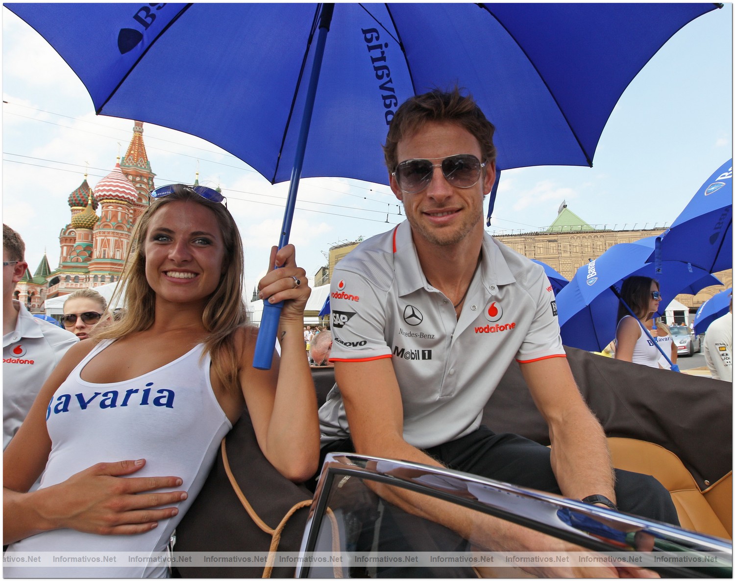 Jenson Button in action at Bavaria City Racing Moscow.