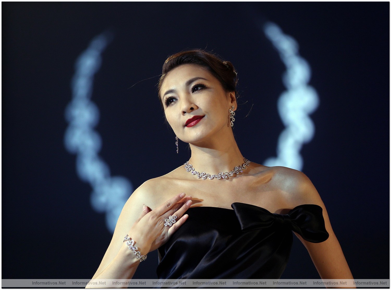 BEIJING, CHINA - JUNE 01:  Model poses onstage during the Press Conference for the official opening of the Montblanc Sanlitun Concept Store held at the JW Marriott Hotel Beijing on June 1, 2012 in Beijing, China.